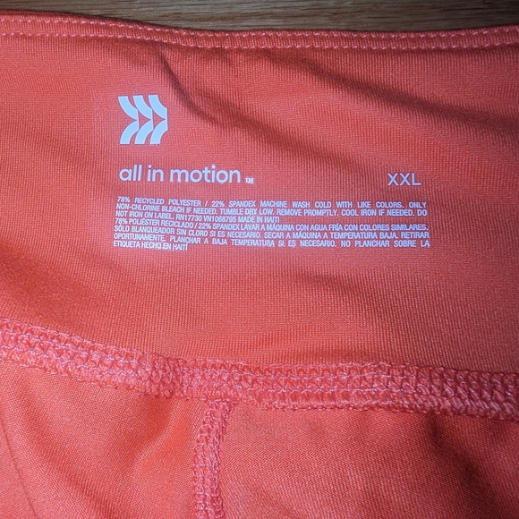 Coral Mid-Rise Capri Workout Leggings Crop Hidden Pocket All in Motion XXL - Picture 12 of 13